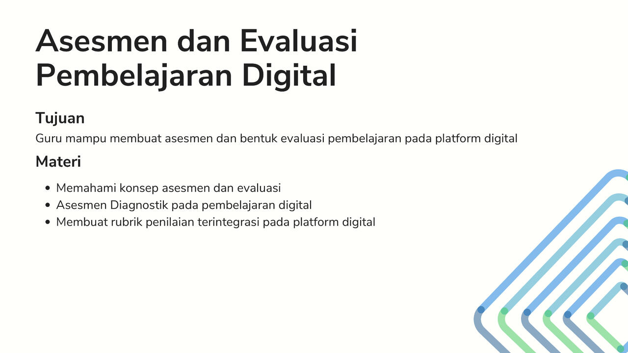 Materi Asesmen dan Evaluasi Pembelajaran Digital